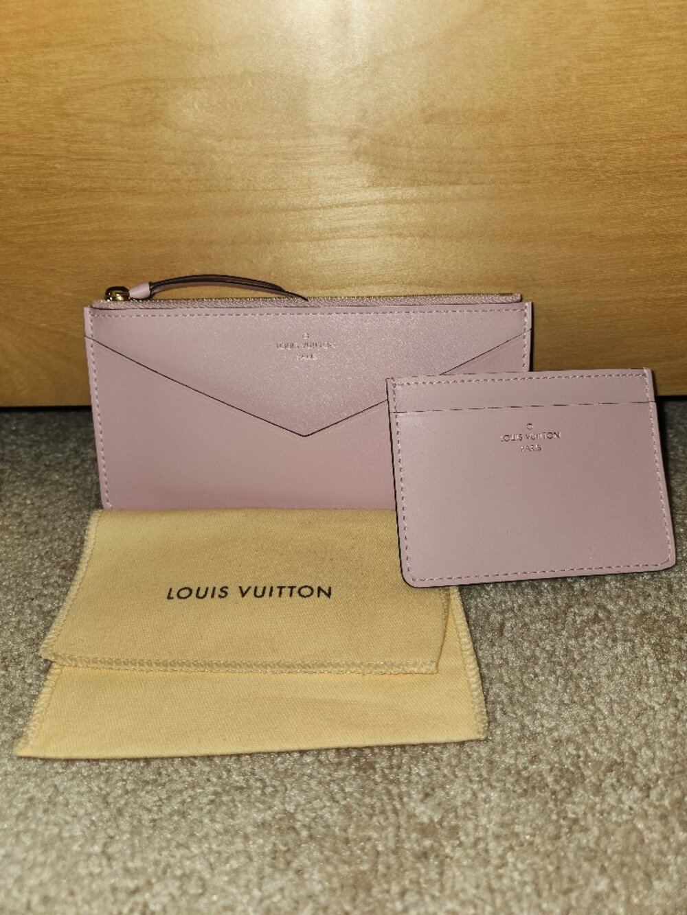 AUTHENTIC Louis Vuitton Inserts - Pink Zipper Pouch & Card Holder